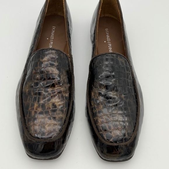 Donald J Pliner Helene 2 Brown Crocodile Embossed Loafer; Size 7.5N; EUC - Picture 3 of 10
